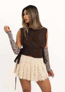 Ornate filigree screen-printed gloves