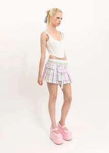 Tartan pleated half skirt