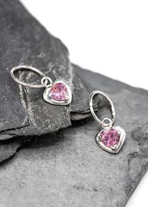 Sweetheart hoop earrings- pink