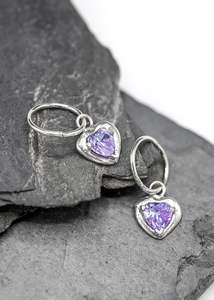 Sgs Jewellery: Sweetheart hoop earrings- lavender