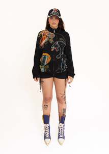 Masc Menswear: Bedazzled zip front knit jumper