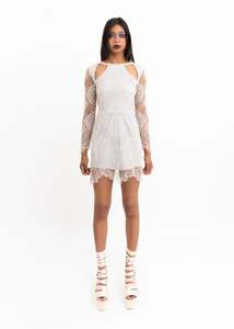 Lace cut out mini dress