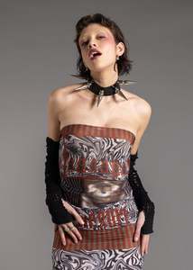 Exomorph By Gemma Proebst: Black patent super spike choker