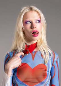 Cherry red patent choker with o-ring