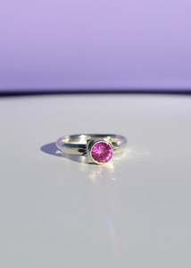 M V H Jewellery: Pedestal Ring- hot pink ruby