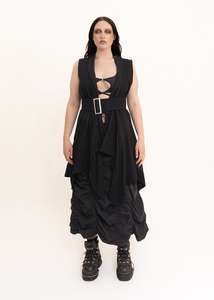 Asymmetric wool panelled vest