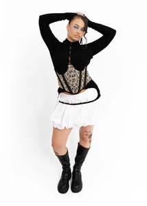 Butterfly Lace Underbust Corset- black