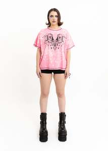 Awatea: Anahera T-Shirt- Pink Bleach