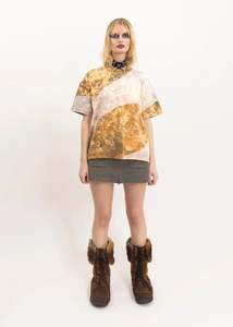 Bleached panelled t-shirt