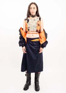 Awatea: Bleach patchwork lace up top