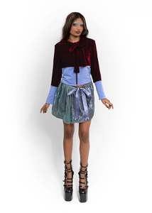 Elsie Gore: Satin/ silk velvet bubble skirt