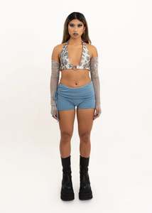 Bow mesh gloves- grey