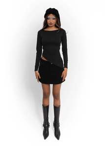 Dolly asymmetric merino top