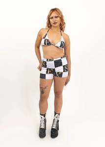 Pigsuit: Italian Marble String Bikini Top