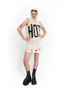 K Hole Knit Bubble Skirt