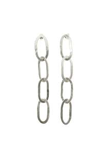 Hammered link chain earrings