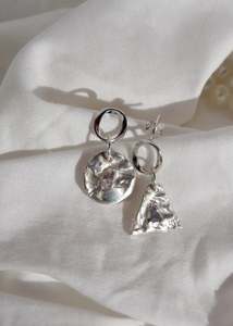 Mixed stud earrings- cool tones