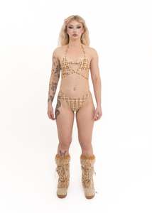 Lingerie Swimwear: Tartan terrycloth starkini set