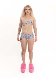 Ditsy floral starkini/ swim shorties set