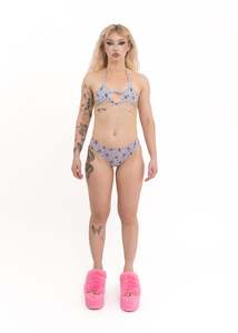 Lingerie Swimwear: Ditsy floral starkini/ swim thong set