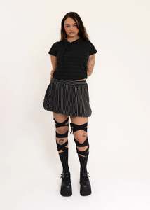 Sour Doll: Bubble Skirt- pinstripe