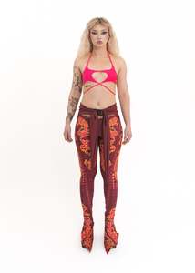 Jeans Pants: Runway sample cut out panelled pants