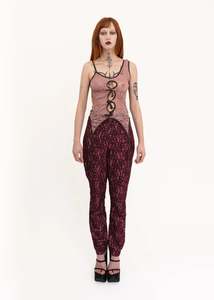 Jeans Pants: Bonded lace barrel jeans