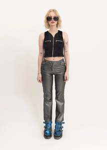 Metallic silver jeans