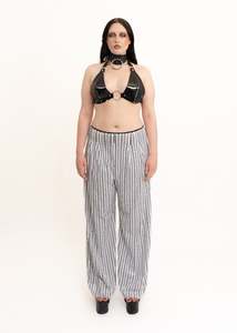 Oil slick effect patent leather bikini top