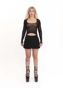 Tiered ruffle mini skirt