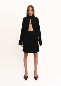 Vintage Tops: Open front collared shirt with raw hems