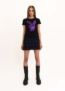 Vintage Tops: Metallic bunny logo graphic tee