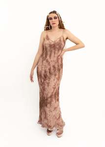 Vintage Dresses: Bias cut silk slip dress with beading