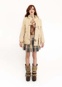 Korean vintage rex rabbit fur coat