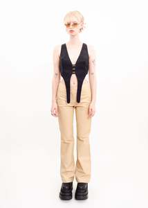 Vintage Jeans Pants: Leather flares