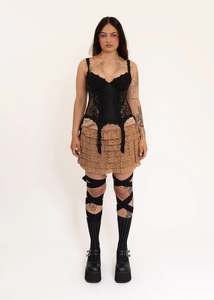 90s vintage lace bustier with suspender straps