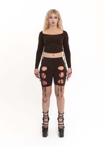 Independent Shorts: BB x Bizarre Exclusive Kim cut out bike shorts with bows