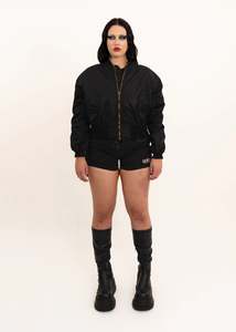 Denim micro mini shorts