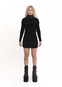 Independent Dresses: Merino knit dress with PVC collar *Archive*