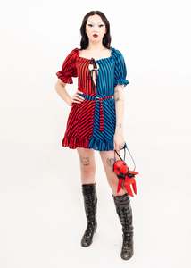 Clashing stripe juggalo princess dress