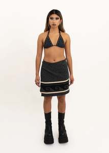 Alpaca wool blend wrap skirt