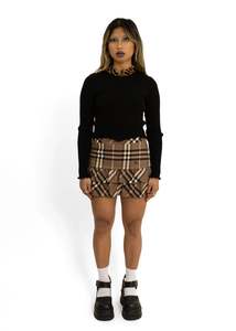 Zip front knit with faux fur collar