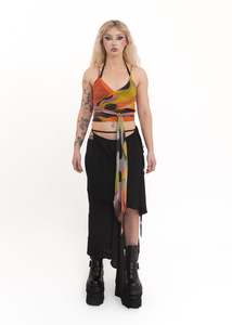 Makeup Print Silk Wrap Cami *Archive*