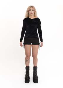 Synthetica off shoulder glittery velvet top *Archive*