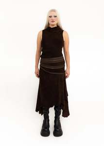 Suede dress with zipper detail
