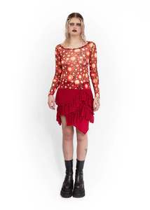 Gaultier: Poison Dot Print Mesh Top