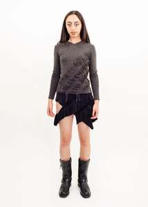 Slashed knit jumper