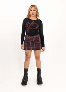 FW 1998 Tartan denim mini skirt