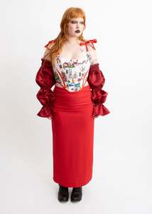Ruffle Sleeves- Merlot