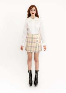 Tartan wool mini skirt